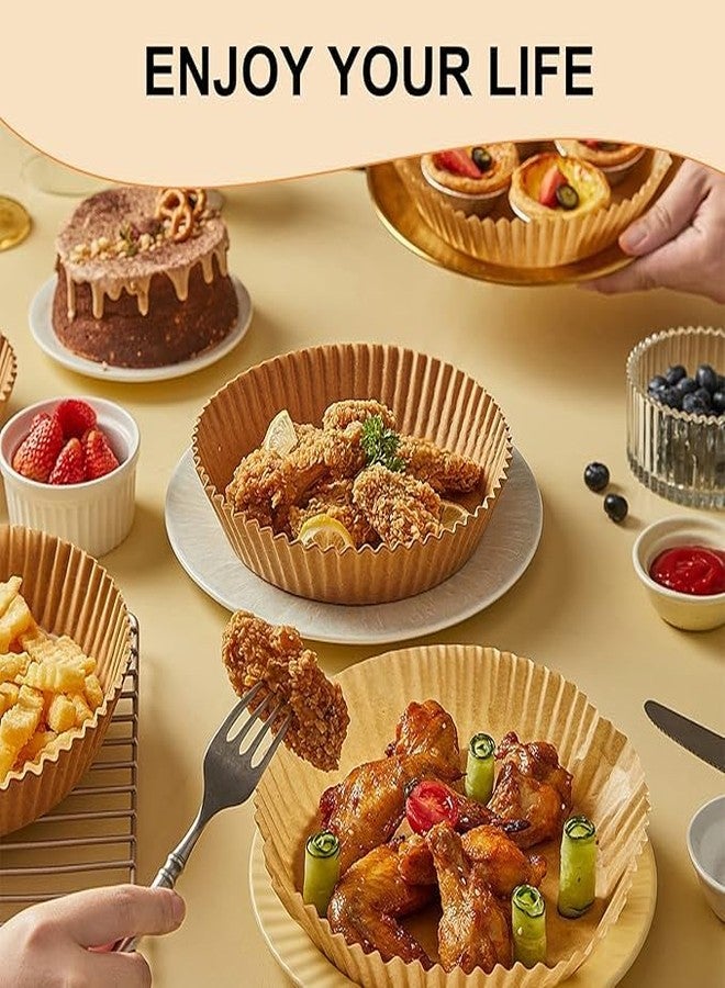 Calixe Air Fryer Disposable Standard Paper Liners 100Pcs Oil Proof Parchment Sheets Round, Airfryer Paper Basket Bowl Liner for Baking Cooking Food - Image 5