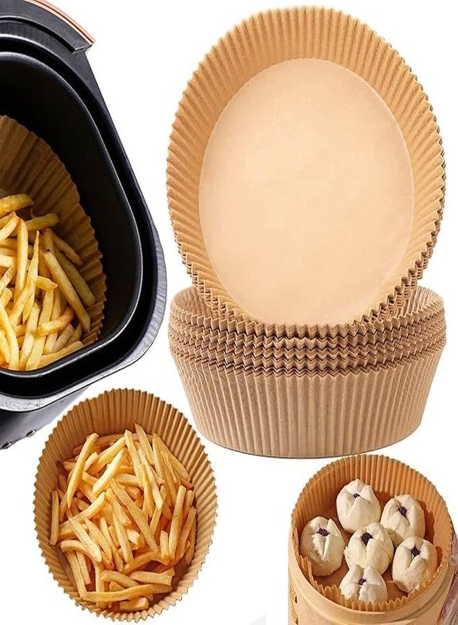 Calixe Air Fryer Disposable Standard Paper Liners 100Pcs Oil Proof Parchment Sheets Round, Airfryer Paper Basket Bowl Liner for Baking Cooking Food - Image 1