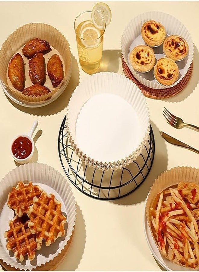 Calixe Air Fryer Disposable Standard Paper Liners 100Pcs Oil Proof Parchment Sheets Round, Airfryer Paper Basket Bowl Liner for Baking Cooking Food - Image 4