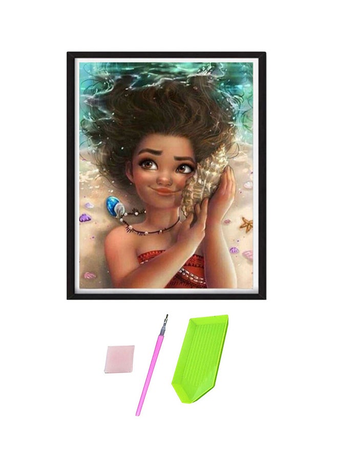 مجموعة تطريز اللوحات الفنية بالألماس يمكنك فعلها بنفسك مع مثقاب كامل مقاس 25×30 سم بني/أخضر/وردي - Image 1