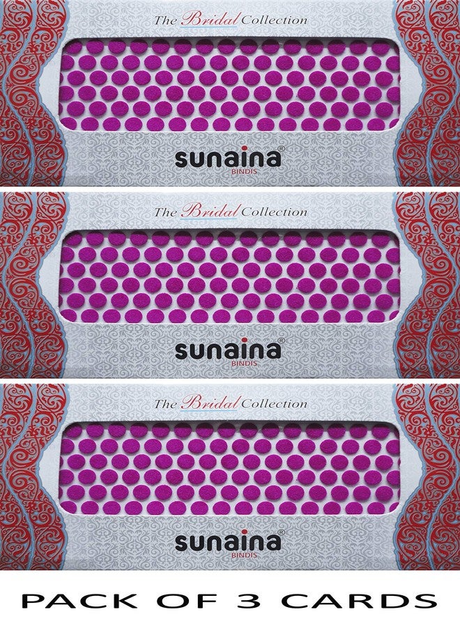 Sunaina Bridal Collection Dark Pink Bindis for Women [SBCDP103] (size-3) (Size 6mm) - Image 3