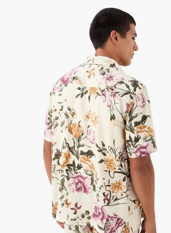ايكونيك قميص كامب بطبعة زهور أيقونية شاملة - Image 3