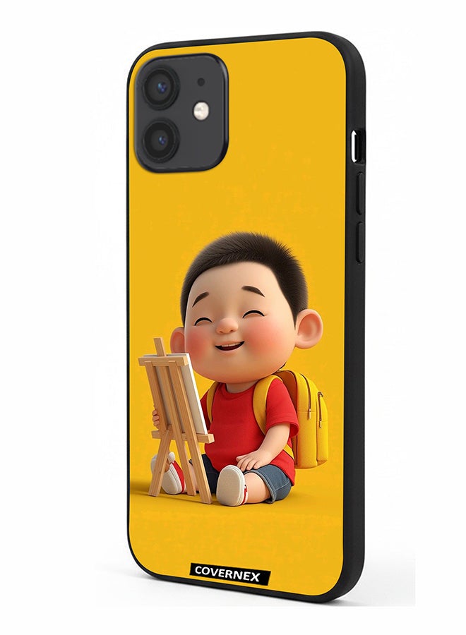 Covernex Apple iPhone 12 Protective Case Cover Printed Featuring Little Artist - Image 1