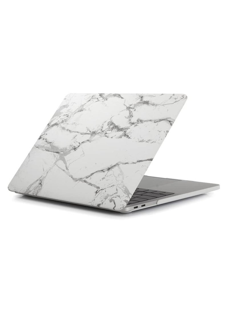 AMM Compatible with Mac Book New Pro 13 inch Case 2018/2017/2016 Model A1988 A1708 Non Touch Bar Ultra Slim Plastic Hard Shell Case with US Layout English Keyboard Cover White Marble  - Image 3