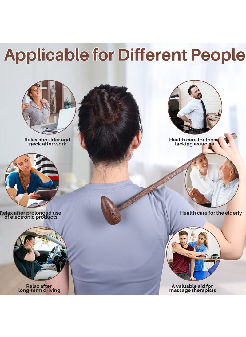 SYOSI - Wood Hammer Self Massage Tools, 2 Pack Handheld Therapy Stick for Back and Neck, Ideal Self-Massage Gift for Seniors - Image 1