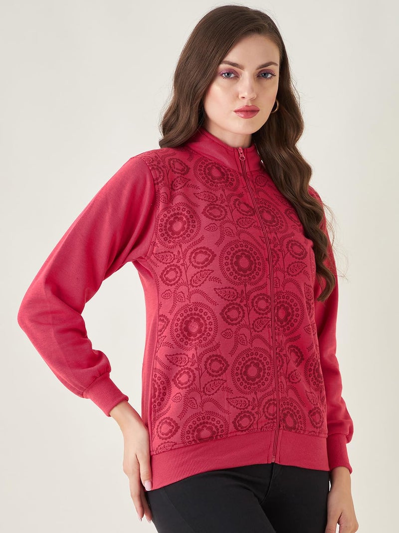Pivl Women's Winter Printed casual Jacket_PINK_L - Image 4
