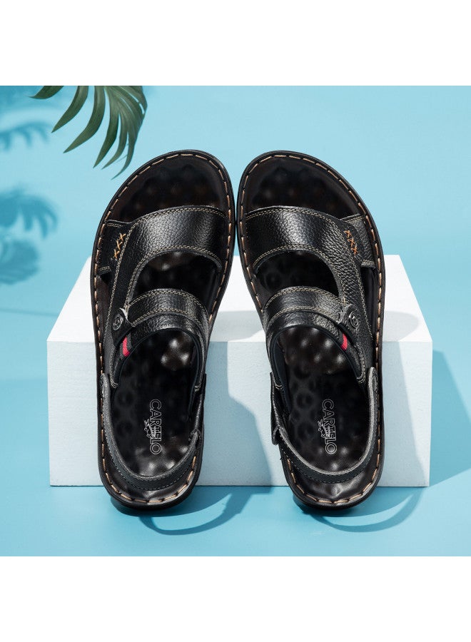CARTELO Genuine Leather】 Men's Summer Beach Shoes, Outdoor Sandals, Genuine Leather Breathable Sandals For Men - Image 4