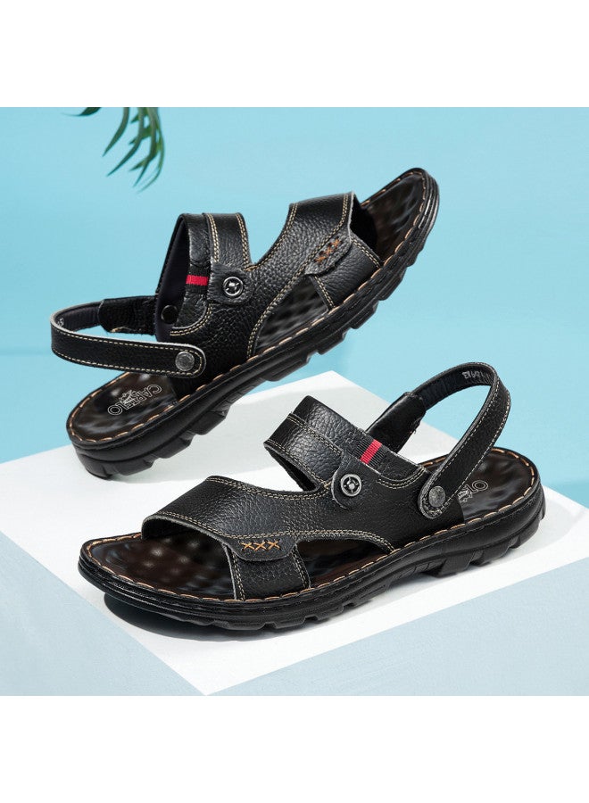 CARTELO Genuine Leather】 Men's Summer Beach Shoes, Outdoor Sandals, Genuine Leather Breathable Sandals For Men - Image 3
