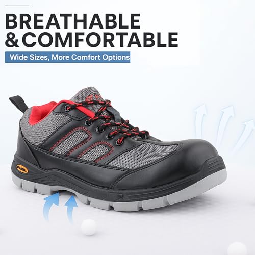 FUEL Armour 4 DD Breathable ISI Marked Synthetic Fabric 140 J Steel Toe Cap Safety Shoes for Men's with Double Density Rubberized PVC Sole (Grey-9UK) - Image 3