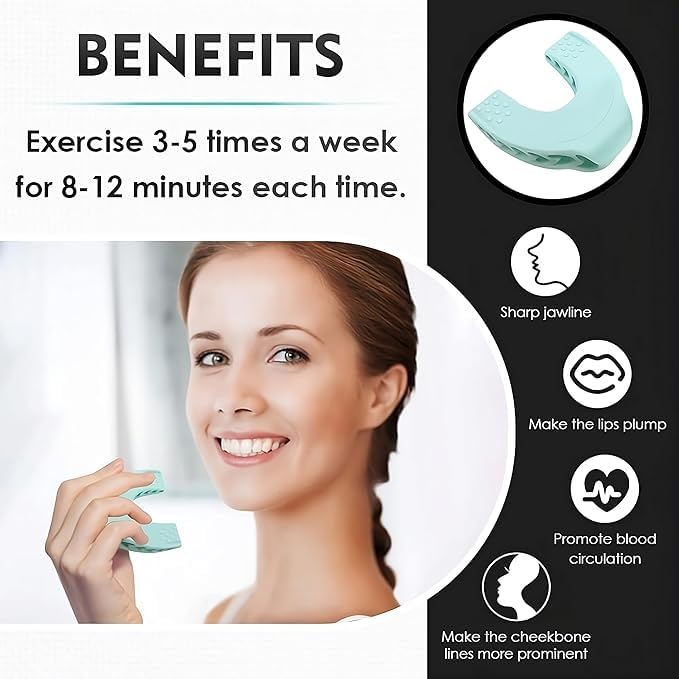 Runmay RUNMAY Premium Facial Exerciser Jawline Exerciser for Men and Women Tighten Tone Strengthen Target your jawline chin lips and cheekbones Foodgrade Silicone Multicolor  - Image 5