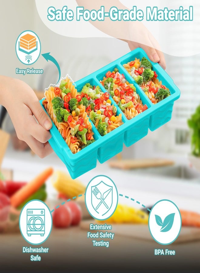 Doasuwish Silicone Freezer Tray for Soup Sauce Cube 2Pcs (Blue+Orange) - Image 3