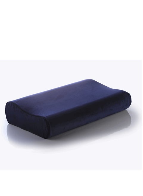 Medical bed pillow to treat neck pain and obtain the correct sleeping position, royal blue