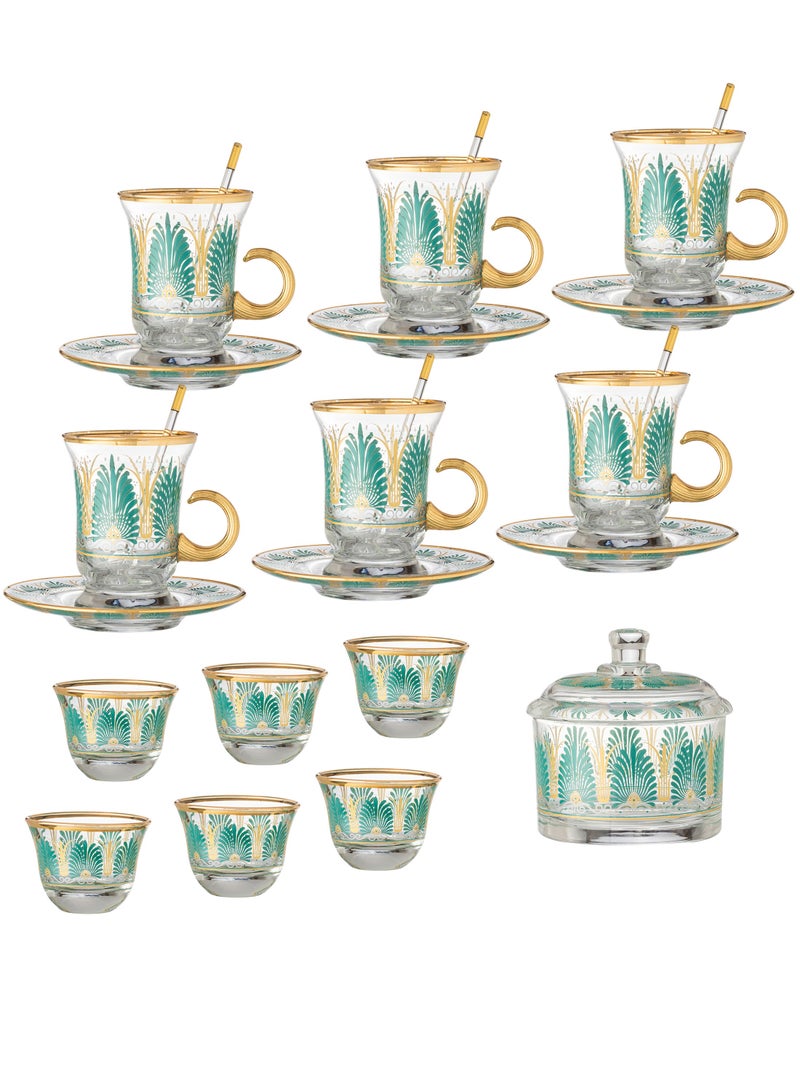 byblos A 25-Piece Coffee And Tea Set Consisting Of 6 Coffee Cups + 6 Tea Cups + 6 Saucers + 6 Tea Spoons + A Sugar Bowl With A Lid  - Image 2