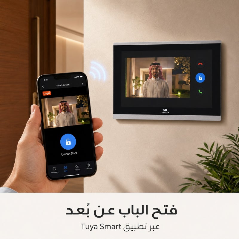 سمارتكس شاشة داخلية ذكية لنظام الإنتركم المرئي سمارت اكس  مقاس 10 بوصات بتصميم جداري – أسود - Image 4