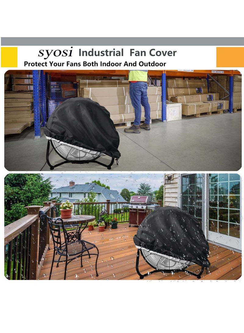 Industrial Fan Cover Waterproof and Dustproof Cover for Most 18" 20" High Velocity Electric Industrial and Home Floor Fan Household Fan Cover For Outdoor Black 24"x7.5"x24" - Image 5