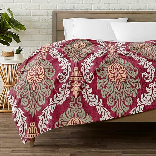 Fancy Walas 220 GSM Velvet Fur Flannel AC Blanket Double Bed Winter Blanket, Printed AC Blanket, King Size (230 x 230 Cm or 90 x 90 Inch) - Super Soft Lightweight, Plush, Fluffy (Maroon Design) - Image 2
