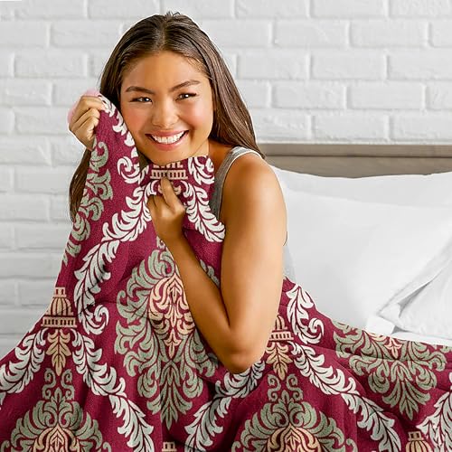 Fancy Walas 220 GSM Velvet Fur Flannel AC Blanket Double Bed Winter Blanket, Printed AC Blanket, King Size (230 x 230 Cm or 90 x 90 Inch) - Super Soft Lightweight, Plush, Fluffy (Maroon Design) - Image 3