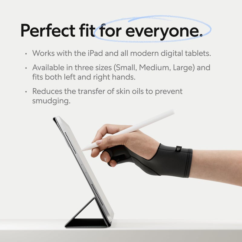 Paperlike Drawing Glove for iPad - Artist Glove for Drawing on Tablets (Right and Left Hand; 3 Sizes: S, M, L) - Image 2