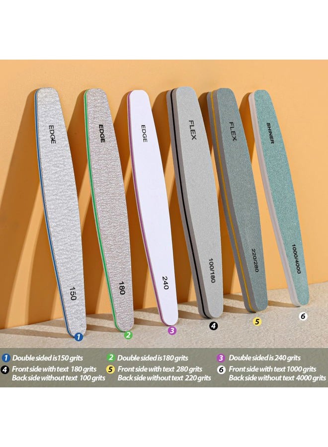 Teenitor Nail File Nail Buffer, 6 pcs Nail Files and Buffers for Natural Nails, Emery Boards for Nails, Nail Buffer and Shine Kit Nail Filer, Nail Buffer Block 100/180 Grit Nail Files Fingernail Files - Image 5
