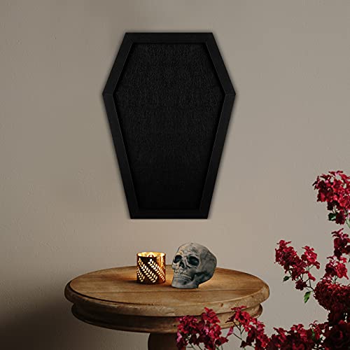 YCCYYCCY Coffin Felt Bulletin Board, Gothic Decor Bulletin Board for Table Top or Wall, Coffin Message Board with Push Pins, Gothic Decor for Home, Office, Bistro and School - Image 5