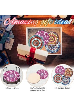 Y&D Diamond Painting Coasters Mandala Coaster DIY Kits for Beginners Art Crafts with Holder  - Image 3