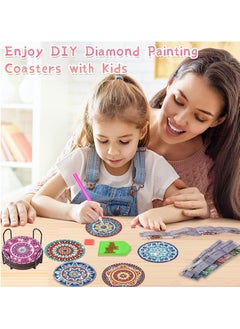 Y&D Diamond Painting Coasters Mandala Coaster DIY Kits for Beginners Art Crafts with Holder  - Image 4