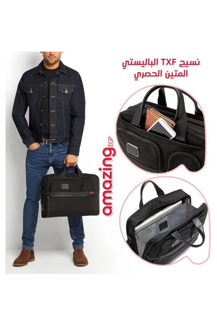 أمازينج. إي جي بي شنطة لاب توب قابلة للتوسيع ، 17 انش، نايلون باليستك اف اكس تي، اسود، حافظة مبطنة قابلة للازالة - Image 2