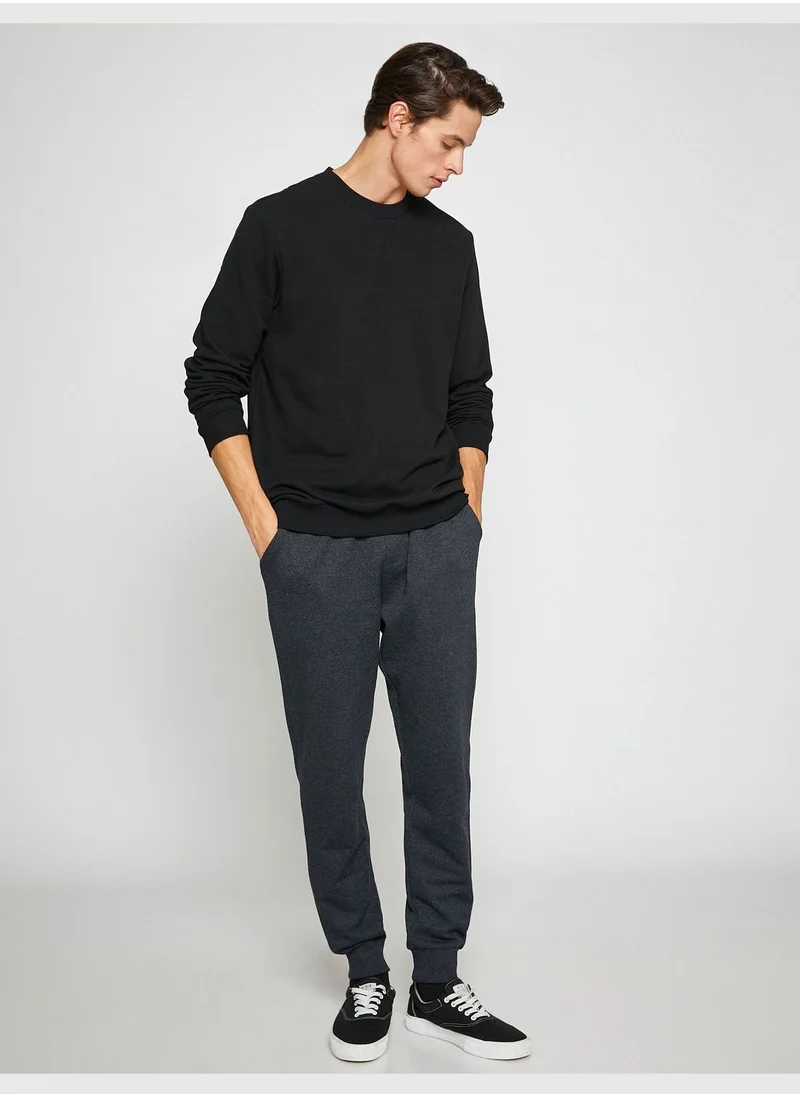 KOTON Basic Jogger Sweatpants Drawstring Pocket Detailed