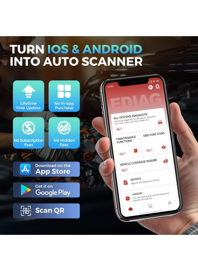 كينج بولين كينغبولن Ediag Elite ماسح OBD2 بلوتوث - Image 5