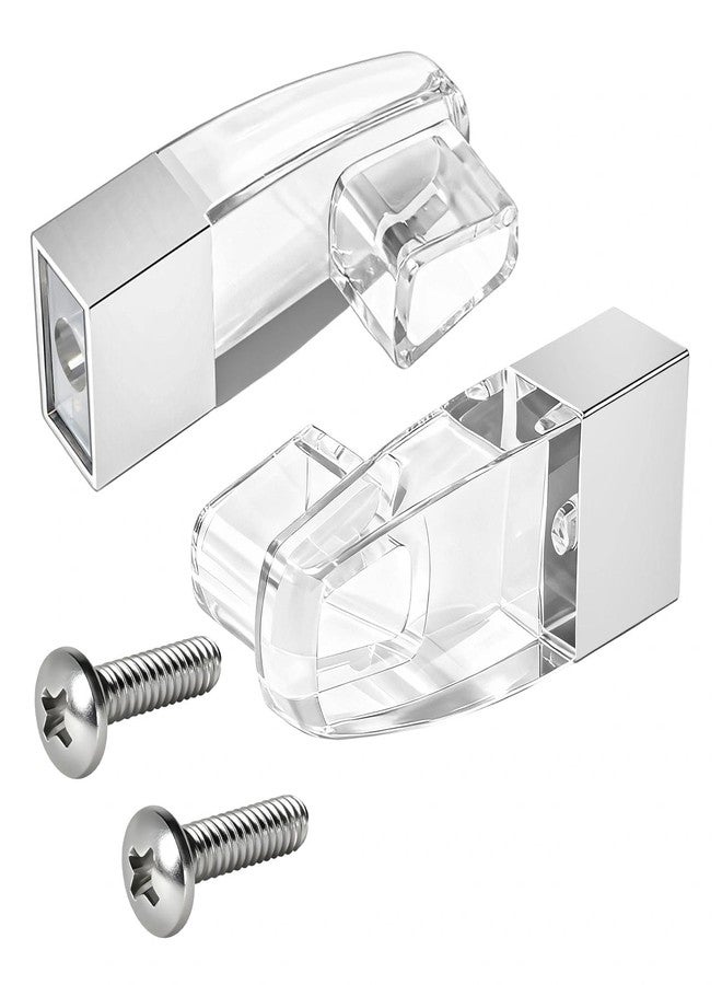 Joworthy Clear Acrylic Towel Bar Brackets with Chrome-Plated Metal Sleeve, Compatible with Alumax and Basco Brand Framed Sliding Shower Doors, Towel Bar Not Included - Image 1