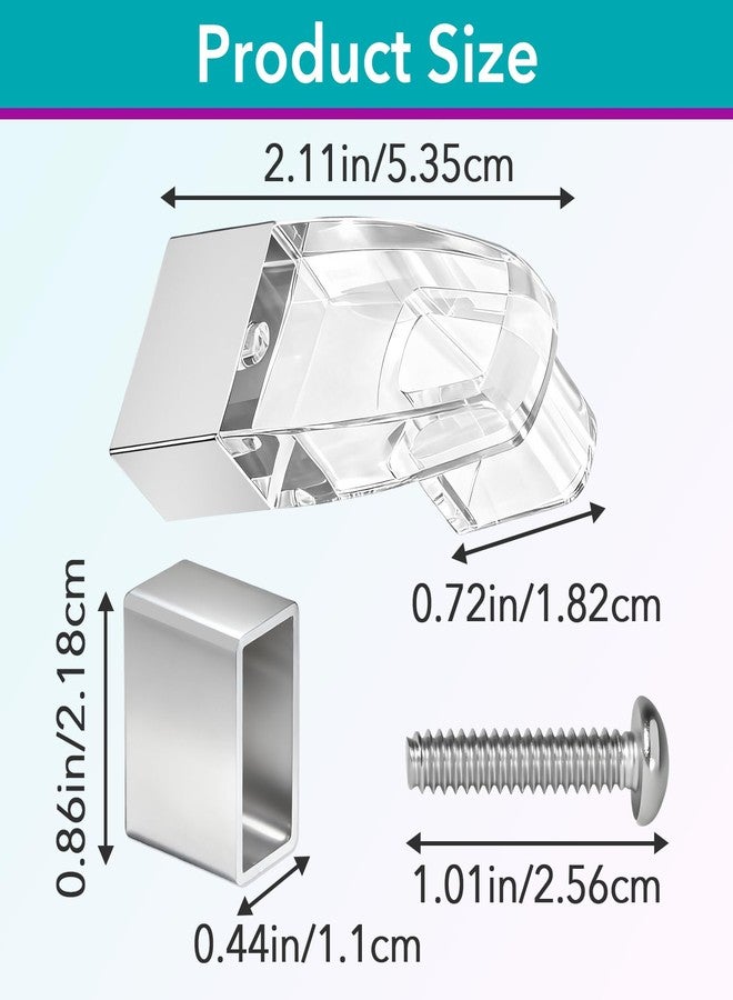 Joworthy Clear Acrylic Towel Bar Brackets with Chrome-Plated Metal Sleeve, Compatible with Alumax and Basco Brand Framed Sliding Shower Doors, Towel Bar Not Included - Image 3