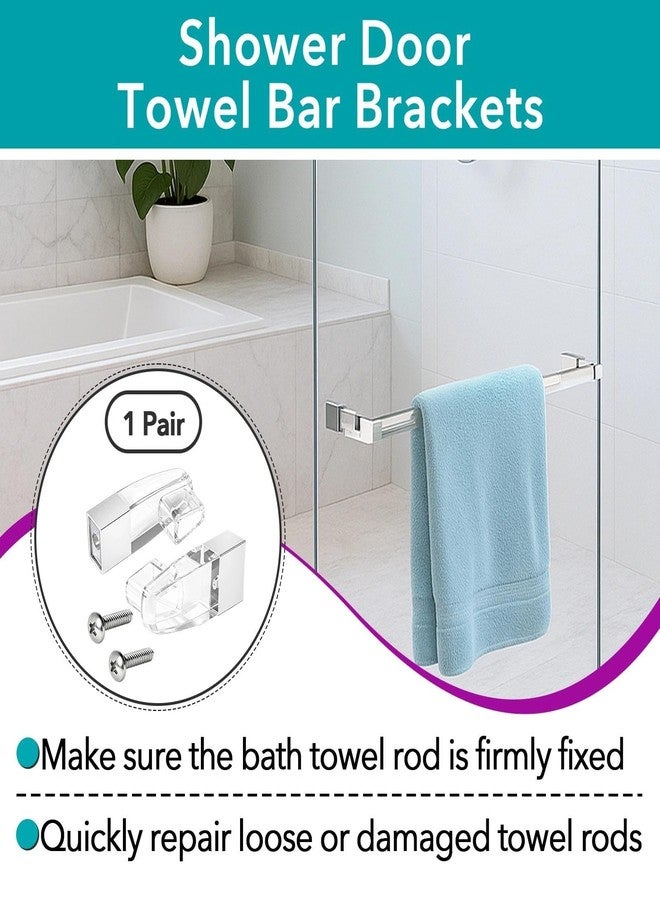 Joworthy Clear Acrylic Towel Bar Brackets with Chrome-Plated Metal Sleeve, Compatible with Alumax and Basco Brand Framed Sliding Shower Doors, Towel Bar Not Included - Image 2