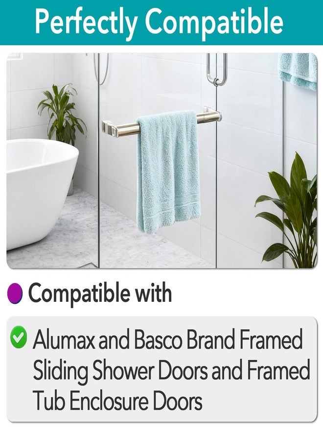 Joworthy Clear Acrylic Towel Bar Brackets with Chrome-Plated Metal Sleeve, Compatible with Alumax and Basco Brand Framed Sliding Shower Doors, Towel Bar Not Included - Image 5