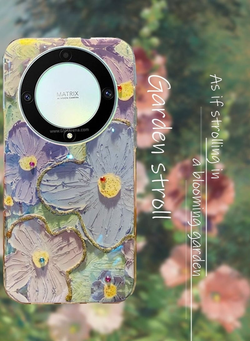 Honor X9a Flower Case Cover Design for Girls Women, Shockproof Floral Pattern Back Cover for Honor X9a Phone Accessories Cmaera len Protector  - Image 4