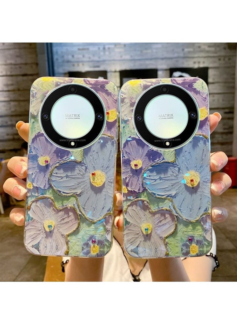 Honor X9a Flower Case Cover Design for Girls Women, Shockproof Floral Pattern Back Cover for Honor X9a Phone Accessories Cmaera len Protector  - Image 3
