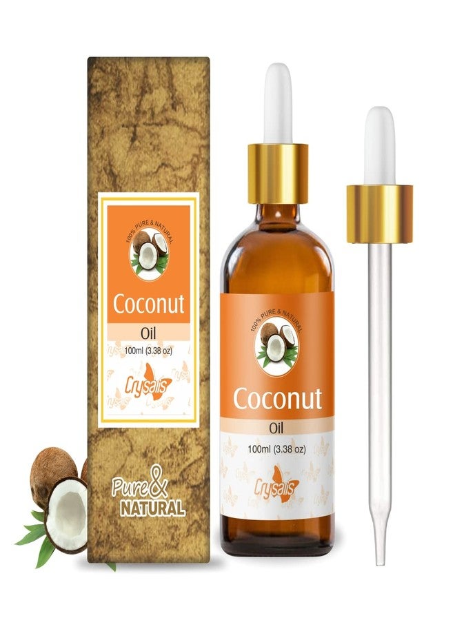 Crysalis Coconut (Cocos Nucifera) Oil|100% Pure & Natural Undiluted Carrier Oil Organic Standard For Skin & Haircare|Nourishes & Softens Skin, Improves Skin Appearance, Prevents Dry Hair-100ml - Image 1