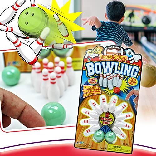 Ja-Ru JARU Finger Bowling Game Set Pack of 1 Set Miniature Sports Small Bowling Game Pocket Size Mini Bowling Table Set for Kids Item 2171A - Image 5