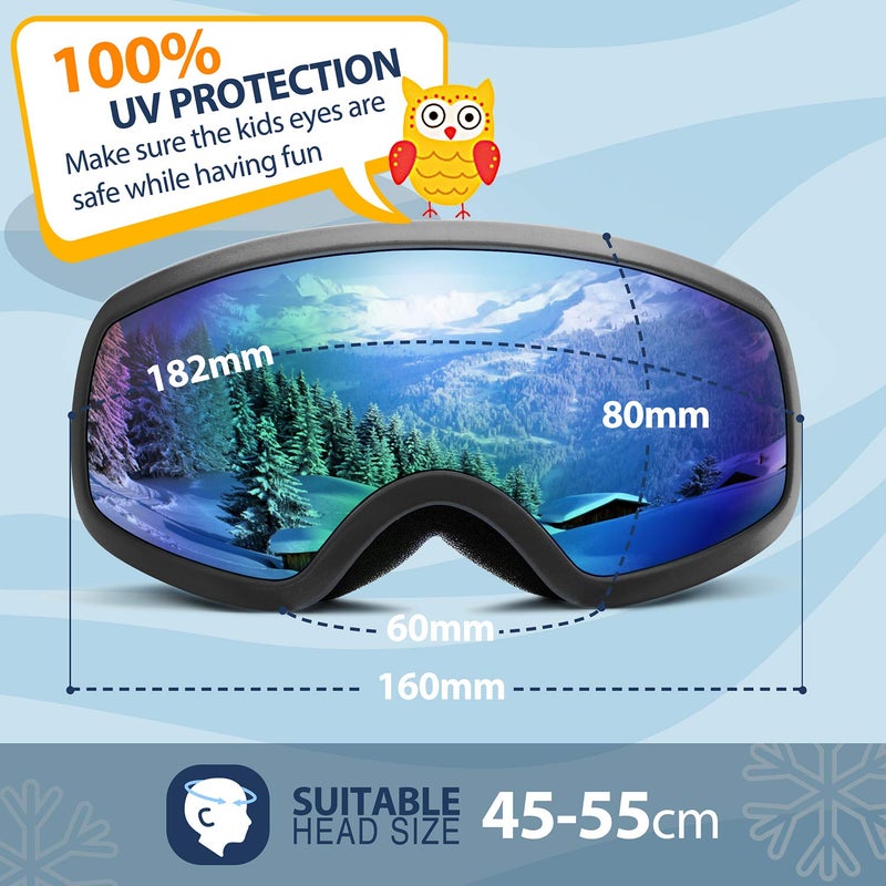 LOEO Kids Ski Goggle, Snow Ski Goggles for Kids Youth Teens Boys and Girls from 5-14 - Image 3