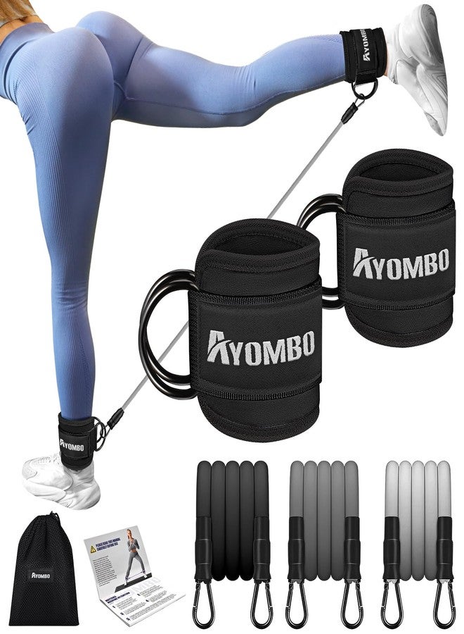 Ayombo Ankle Resistance Bands with Cuffs, Ankle Weights Exercise Bands for Working Out, Recoils and Glutes Workout Equipment, Leg Resistance Bands Set with Ankle Strap for Women & Men Home Gym Fitness - Image 1