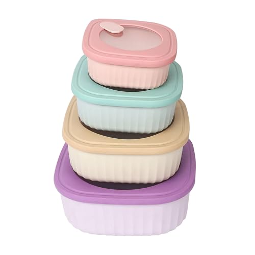 MORPICH Set of 4 Plastic Food Storage Container with Lids Airtight Cook & Store Mixing Bowl Set BPA-free Plastic Bowl with Lids for Freezer Microwave Dishwasher Safe - Image 1