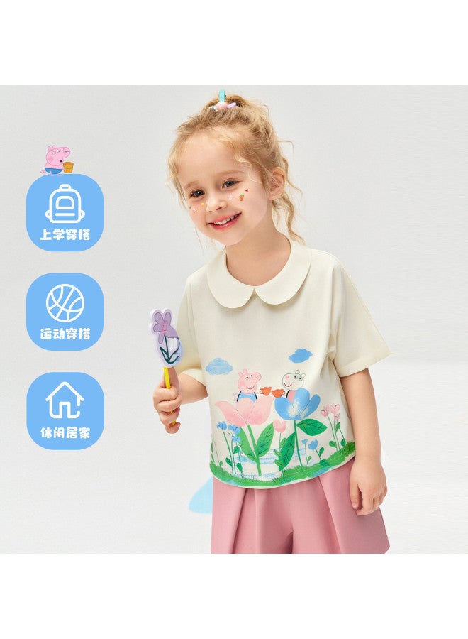 peppa Pig Summer Lightweight Short-sleeve Set Baby Cartoon Outfit - Image 4