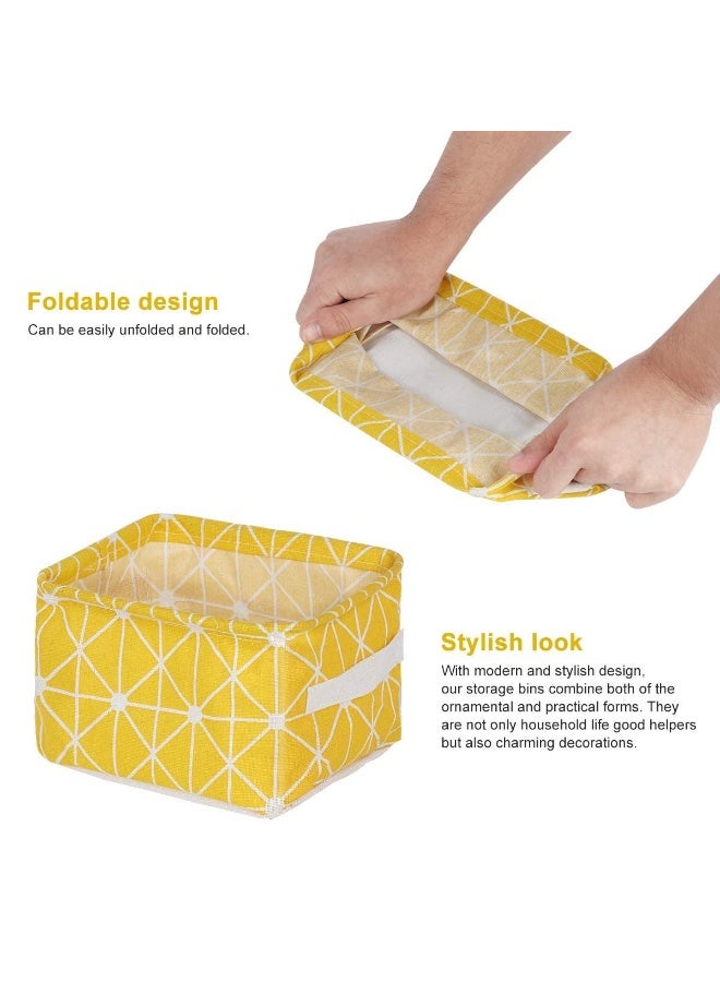 Set of 3 Foldable Fabric Storage Bins Organizer with Handles, Small Rectangular Cube Storage Box, Multipurpose Collapsible Storage Bin, Cosmetic Storage, Toiletry Storage, Office Supplies Organization, Small Kids Toys, Socks or Accessories in Drawers (Multicolor) - Image 2