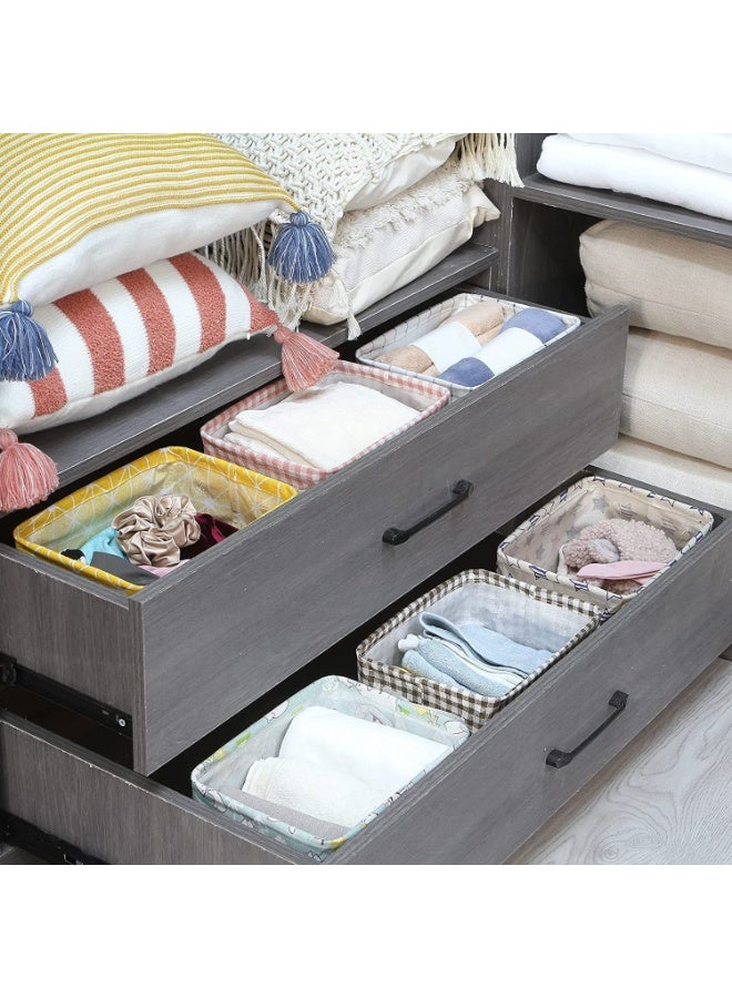 Set of 3 Foldable Fabric Storage Bins Organizer with Handles, Small Rectangular Cube Storage Box, Multipurpose Collapsible Storage Bin, Cosmetic Storage, Toiletry Storage, Office Supplies Organization, Small Kids Toys, Socks or Accessories in Drawers (Multicolor) - Image 4