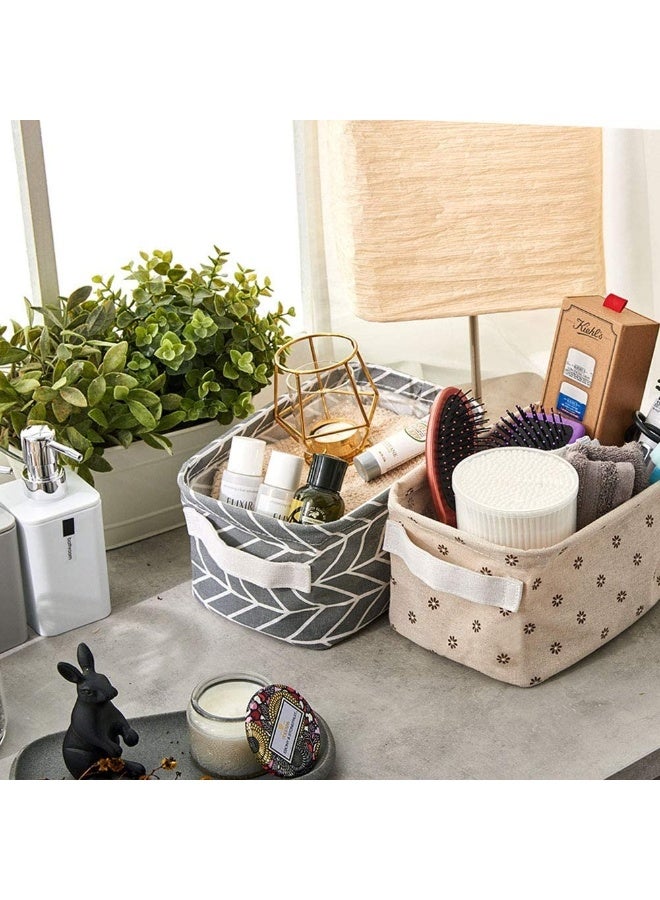 Set of 3 Foldable Fabric Storage Bins Organizer with Handles, Small Rectangular Cube Storage Box, Multipurpose Collapsible Storage Bin, Cosmetic Storage, Toiletry Storage, Office Supplies Organization, Small Kids Toys, Socks or Accessories in Drawers (Multicolor) - Image 5