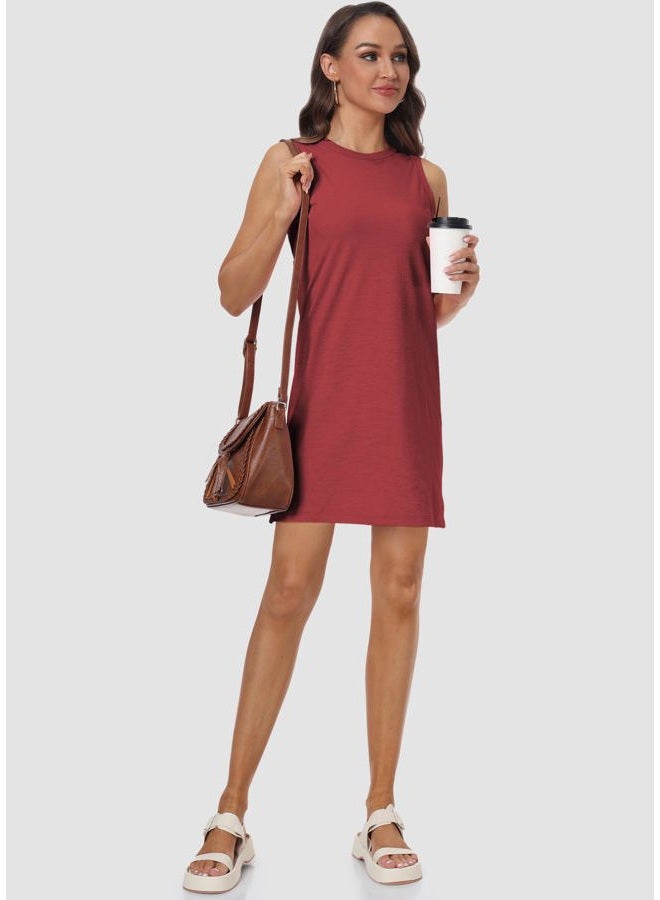 Hiverlay Tank Dress for Women UPF50+ Lightweight Workout Casual Dress, Wine Red, M - Image 5