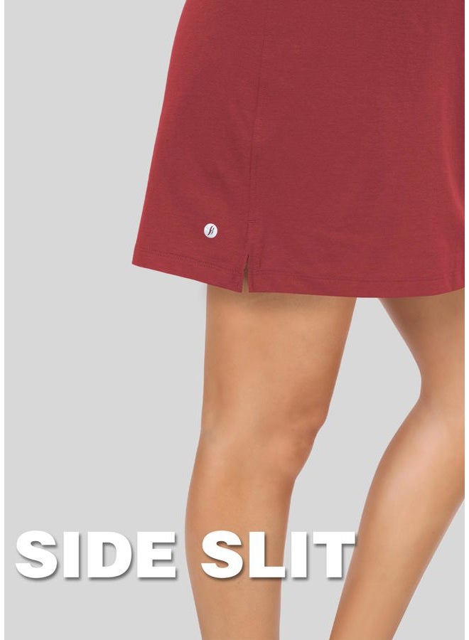 Hiverlay Tank Dress for Women UPF50+ Lightweight Workout Casual Dress, Wine Red, M - Image 3