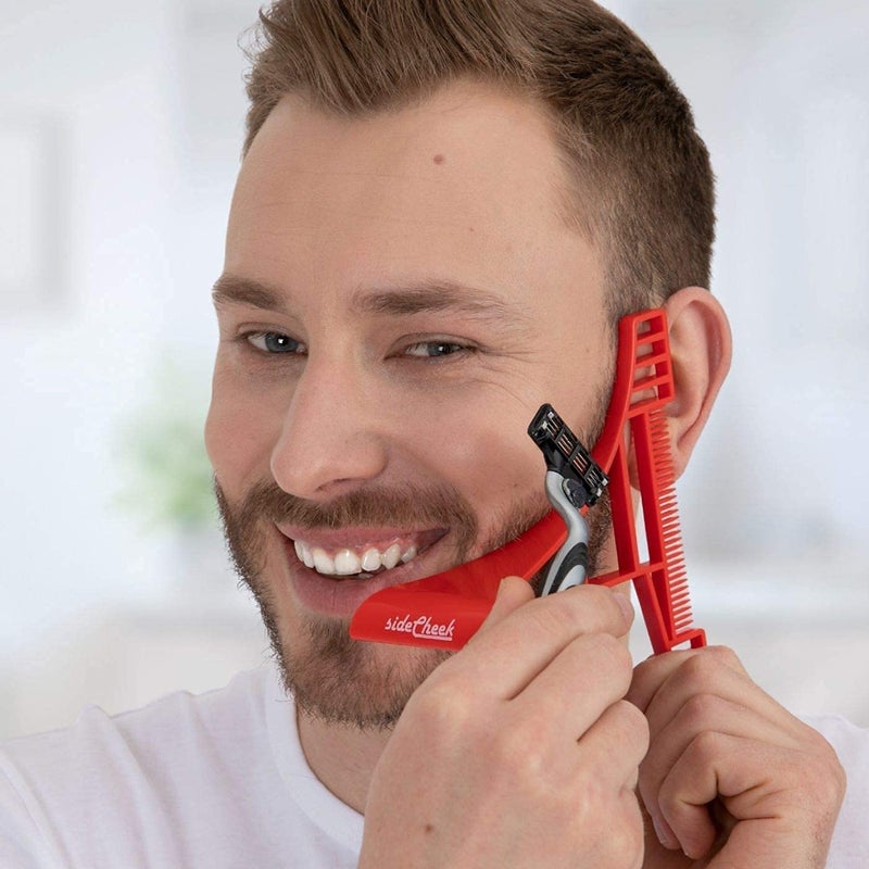NEKMATE SIDECHEEK Three-dimensional Beard Shaping Tool, Shaving Template, Beard Shaper, Stencil & Guide | Beard Lineup Tool for a Symmetric Curved or Step Cut | Ideal for Sideburns, Jaw & Cheek Line - Image 2
