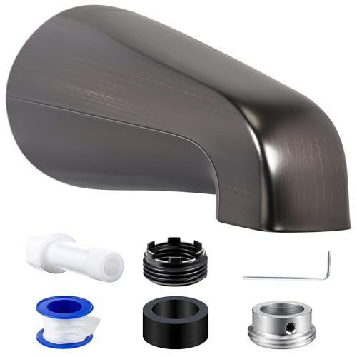 Dreyoo Tub Spout Universal Fits 12 Copper Pipe 12 IPS and 34 IPS Bathroom Bathtub Faucet with Adapters and Hex WrenchOil Rubbed BronzeWithout Diverter - Image 1