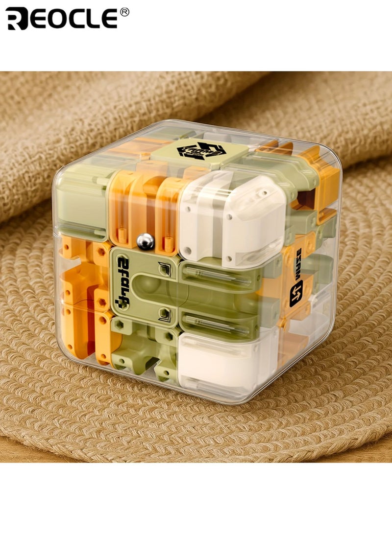 REOCLE Kid's 3D Maze Cube with Brain Teaser Design and Educational Challenge Kids Puzzle Toy with Fine Motor Skill Training for Ages 3+ Play - Image 1