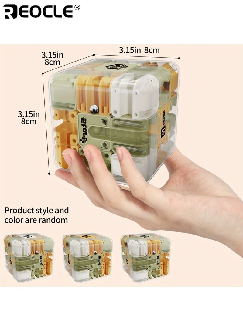 REOCLE Kid's 3D Maze Cube with Brain Teaser Design and Educational Challenge Kids Puzzle Toy with Fine Motor Skill Training for Ages 3+ Play - Image 5